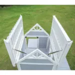 Mini Hamptons Lockable Wooden Dog House With Deck - Image 9