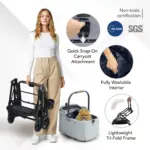 Ibiyaya Tinker Small Detachable Pet Stroller, Sage Green - Image 8