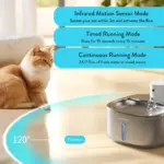 Cordless Sensor Pet Water Fountain, Stainless Steel - Image 5