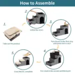 3-Step Plush Dog Stairs and Storage - Image 6