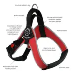 Tre Ponti Brio Adjustable Step In Dog Harness, Red - Image 8