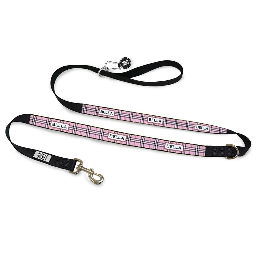 id-pet-dog-leash-personalised-dog-leash-furberry-pink-13526697377895_2000x.webp Personalised Dog Leash - Furberry, Pink - Image 1