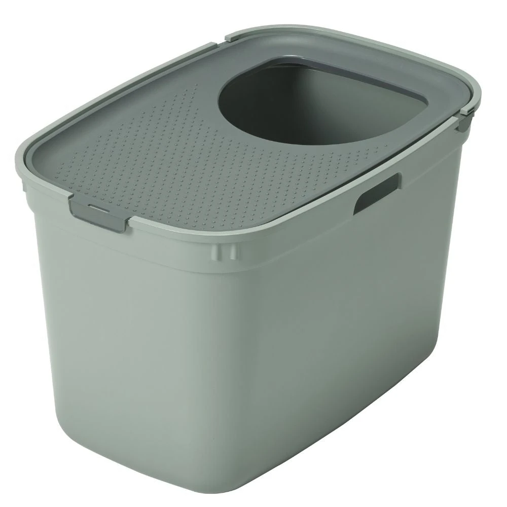 kitty litter bin olive green top entry