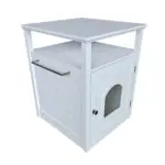 Jasper 2 Cat Litter Cabinet, White - Image 5